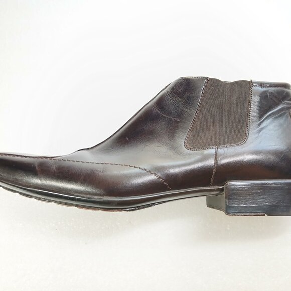Mezlan Dark Brown Leather Chelsea Boots Mens 10.5 w/ Box & Dust Bag Excellent - Picture 4 of 16